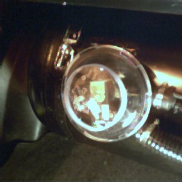 The airbox as it appears fitted to the tank. The vent pipe leads off to the bottom right of the picture.